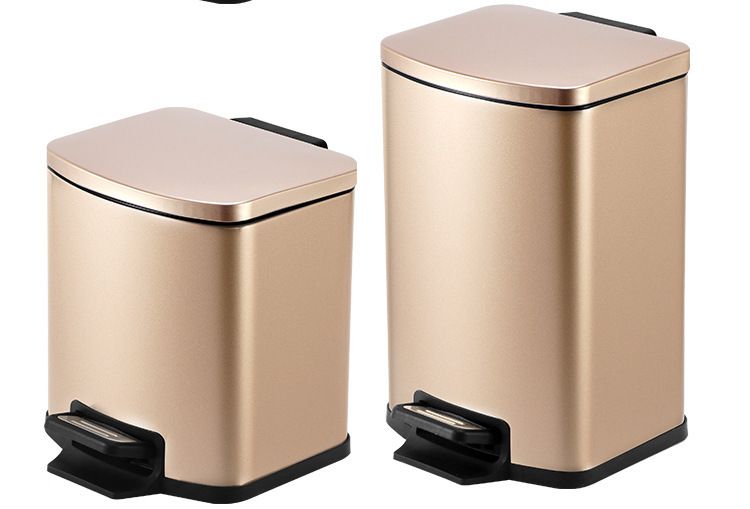 Pattumiera in acciaio inox con pedale silenzioso, 5L/7L/9L/12L per cucina, bagno e soggiorno (design moderno, anti-impronta)_voghion.com