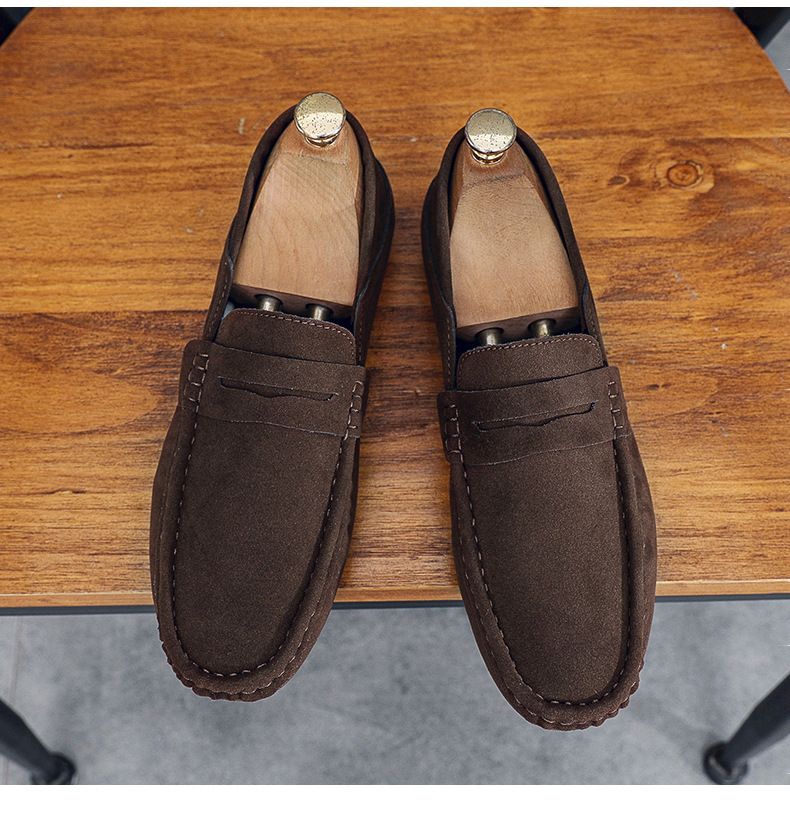Zapatos de hombre, nuevos mocasines de primavera, zapatos de hombre, mocasines de gamuza, modernos, británicos, perezosos, de un solo paso, zapatos de conducción sin cordones._voghion.com