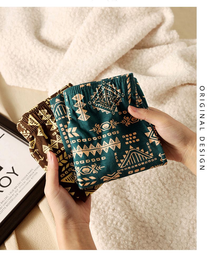 Men's Underwear One Piece New Men's Arrow Pants American Retro Ethnic Style Arrow Pants Summer Breathable Trendy Boxer Pants_voghion.com