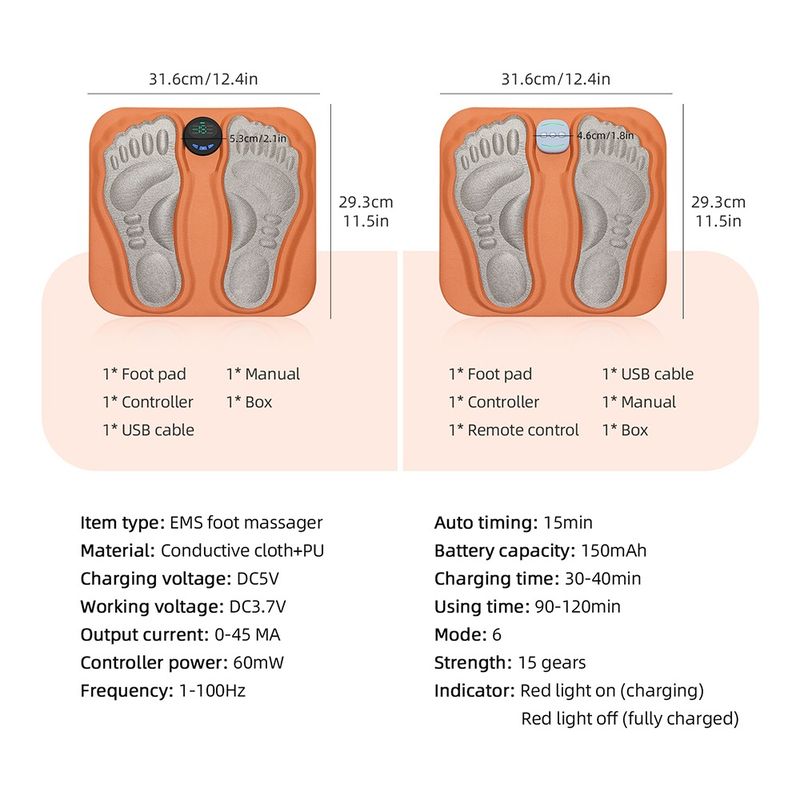 3D-Smart-Fußmassage-Pad mit Fernbedienung, Fußmassagegerät, verbessert die Durchblutung, entspannt die Muskeln, schlanke Beine, 6-Modus-Fußpad_voghion.com