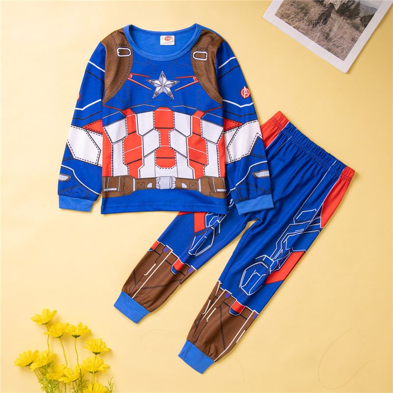 Ropa infantil de primavera y otoño para niños, conjunto de pijama de 2 piezas para fiesta de Halloween, traje de casa con forma de héroe_voghion.com