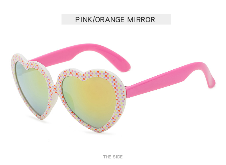 LongKeeper Occhiali da sole a forma di cuore per bambini per ragazze Cat Eye Occhiali da specchio con protezione UV carino Bambini Corful Oculos De_voghion.com