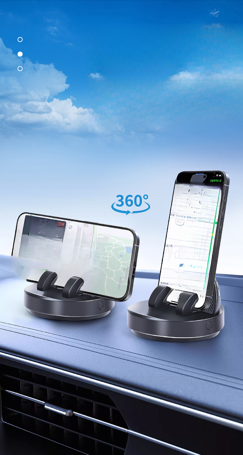 2025 New Dashboard Mobile Phone Navigation 360 ° Rotation Temporary Parking Luminous Number Plate Holder_voghion.com