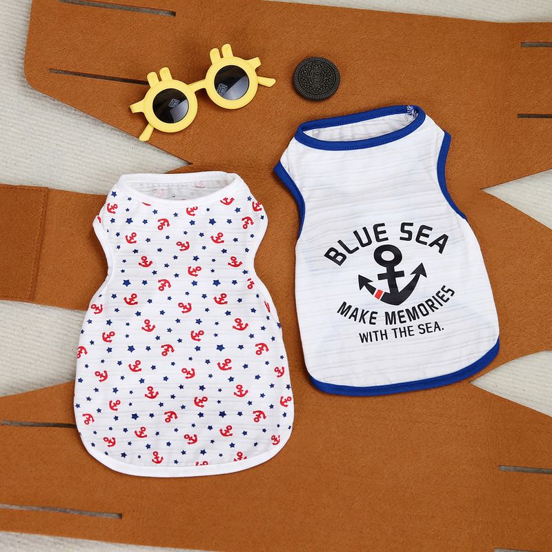 Hundkläder Vår/Sommar Björn Teddy Husdjurs-T-shirt 24 Sailor Linne_voghion.com