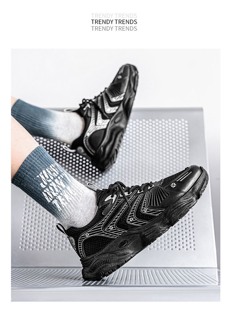 Sommer Neue Atmungsaktive Mesh Herren Sport Trendy Vielseitige Dickbesohlte Casual Running Dad Schuhe_voghion.com