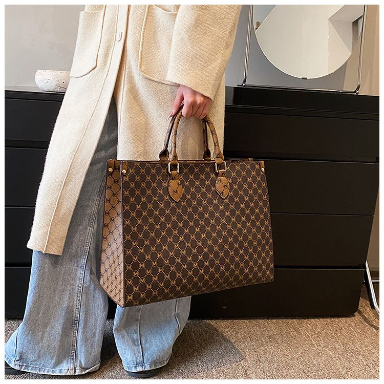 grande capacità tote bag nuova borsa per la spesa retrò leggera borsa di lusso per pendolari borsa a tracolla portatile_voghion.com