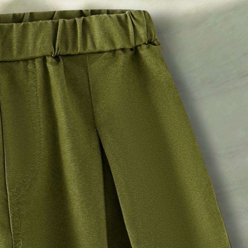 Traje de trabajo para madres e hijos, para niñas, color liso, con tirantes y botonadura sencilla, de mezclilla, talla pequeña y mediana, de dos piezas._voghion.com