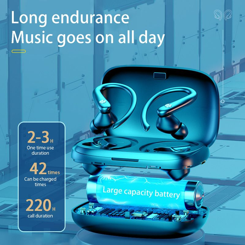 1 Set Earphone Fingerprint Touch Intelligent Noise Reduction Stereo Surround Bluetooth-compatible Wireless Earbud for_voghion.com