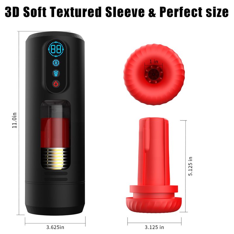 Masturbatore maschile completamente automatico con gola profonda, telescopico elettrico, vibrazione, riscaldamento, suono, display digitale_voghion.com