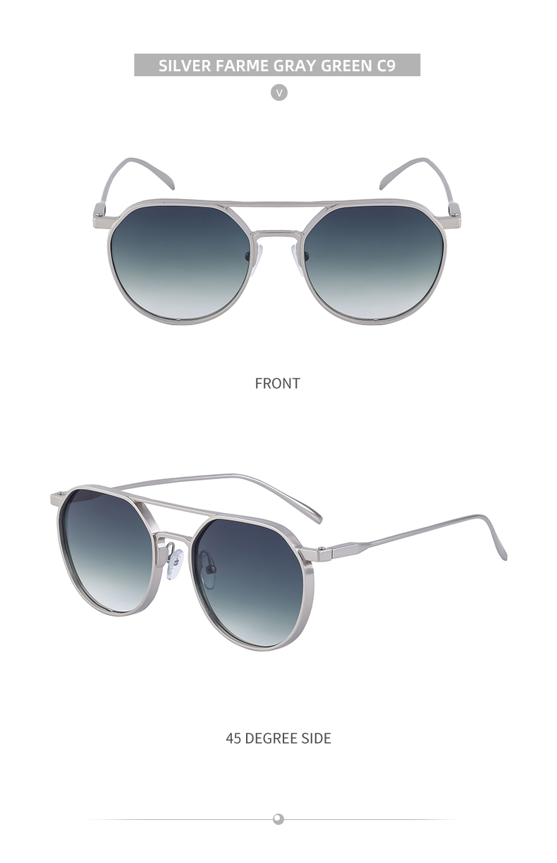 Vintage-Sonnenbrille für Damen und Herren, Vintage-Mode, ovale Sonnenbrille mit goldenem Metallrahmen_voghion.com