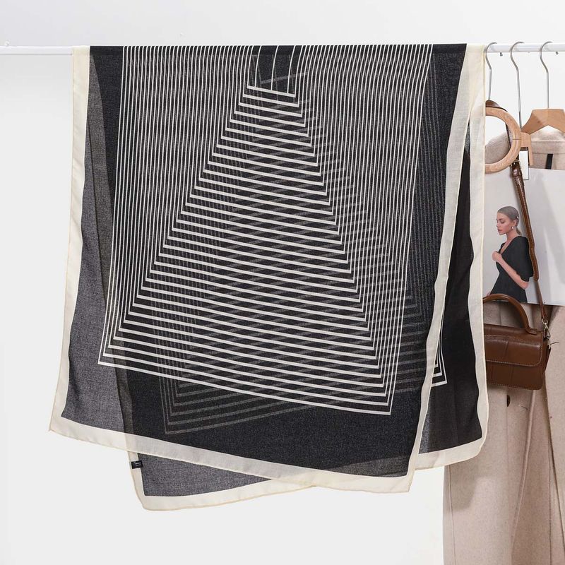 Sciarpa lunga con protezione solare estiva, in cotone e lino, versatile, a righe, semplice, da donna, in saldo primaverile e autunnale_voghion.com