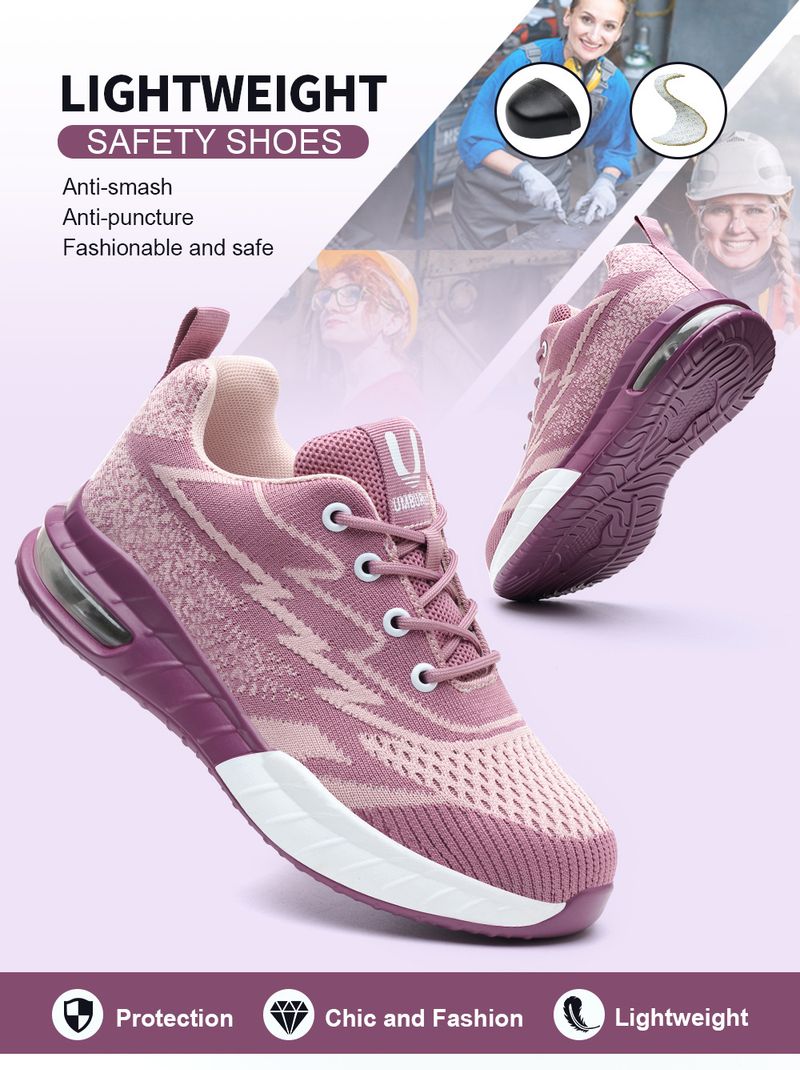 Scarpe antinfortunistiche leggere da lavoro, da donna, con punta in acciaio, anti-perforazione e anti-sfondamento, per cantieri edili._voghion.com