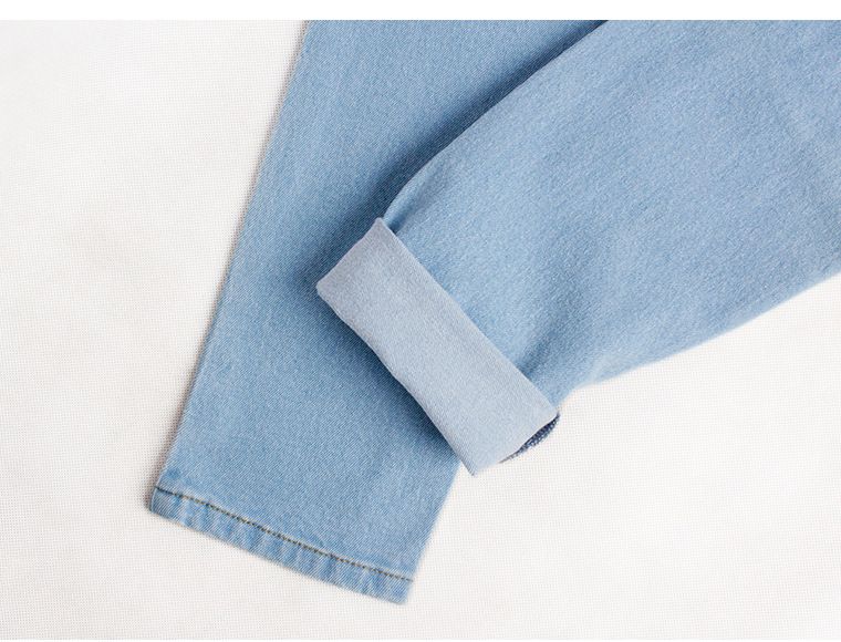 Vêtements pour femmes, pantalon en denim extensible slim taille haute, jean slim délavé de couleur unie_voghion.com