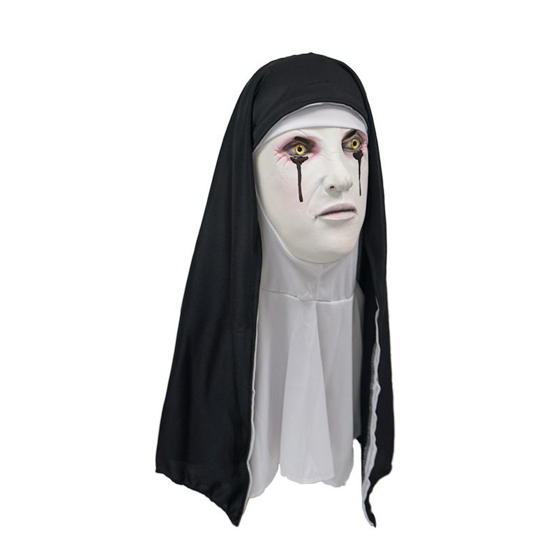 Halloween The Conjuring 2 Nun Mask Halloween Scary Makeup Mask Tricky Ghost Face Horror Scary Latex Headgear Nun_voghion.com