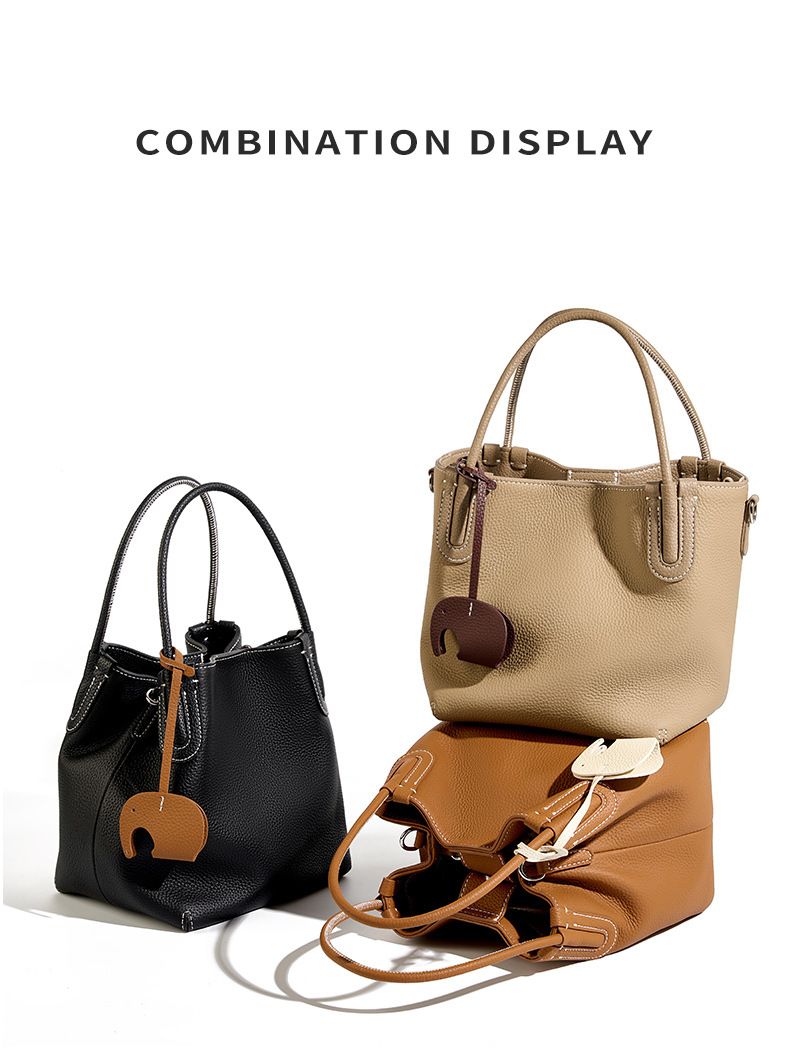 Sommermode Echtleder Eimer Tasche Nische Erste Schicht Rindsleder Retro Eine Schulter Crossbody Handheld Gemüse Korb Tasche_voghion.com