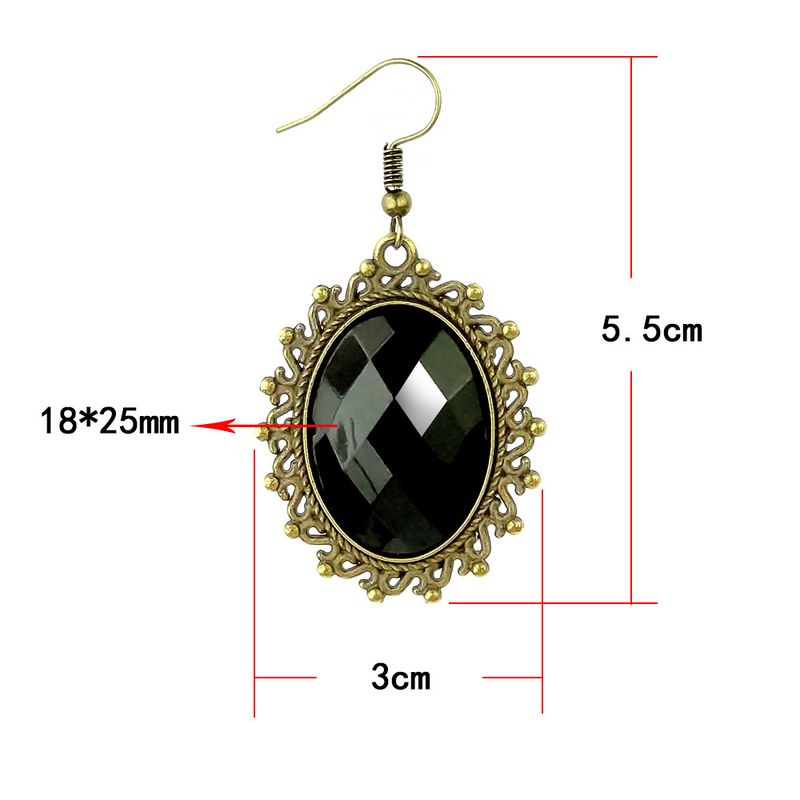 Orecchini vintage in cristallo barocco per donna, eleganti orecchini pendenti in pizzo nero, design floreale fatto a mano, perfetti per feste e uso quotidiano._voghion.com