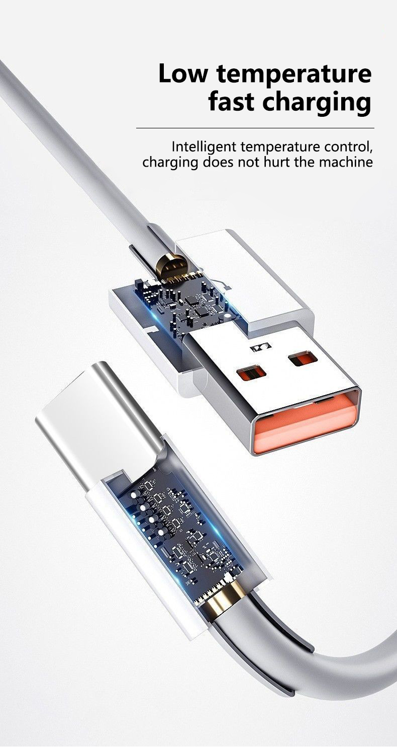 Cable tipo C de carga rápida de 10A, 120W, adecuado para Huawei P50 P40 P30 Xiaomi Samsung POCO PD 66W_voghion.com