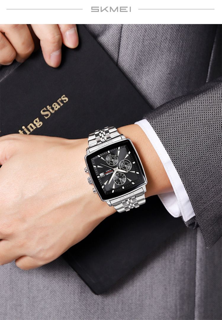 Orologio da polso al quarzo con cronometro da uomo e da donna, di lusso, con data, design alla moda, impermeabile, Reloj Hombre_voghion.com