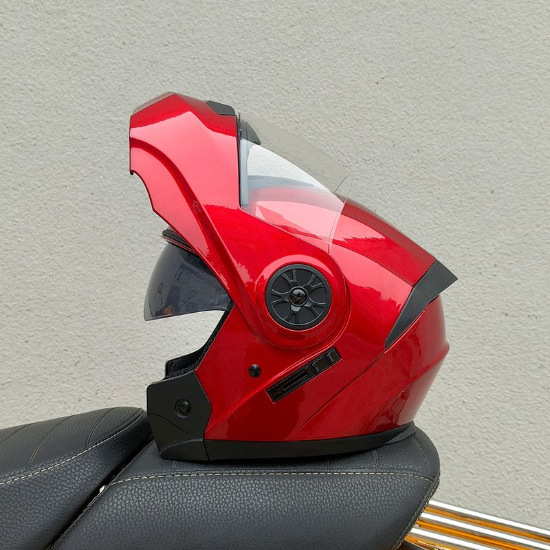 Spezieller Vollhelm mit Doppellinse für Elektrofahrzeuge und Motorräder, für vier Jahreszeiten, universeller Halbhelm für Sommerfahrten_voghion.com