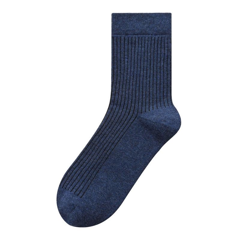 Wangjia Xinjiang Automne Pure Chaussettes Mi-mollet Anti-Odeur Hiver Épaisses Homme Affaires 100% Coton Vente en Gros_voghion.com