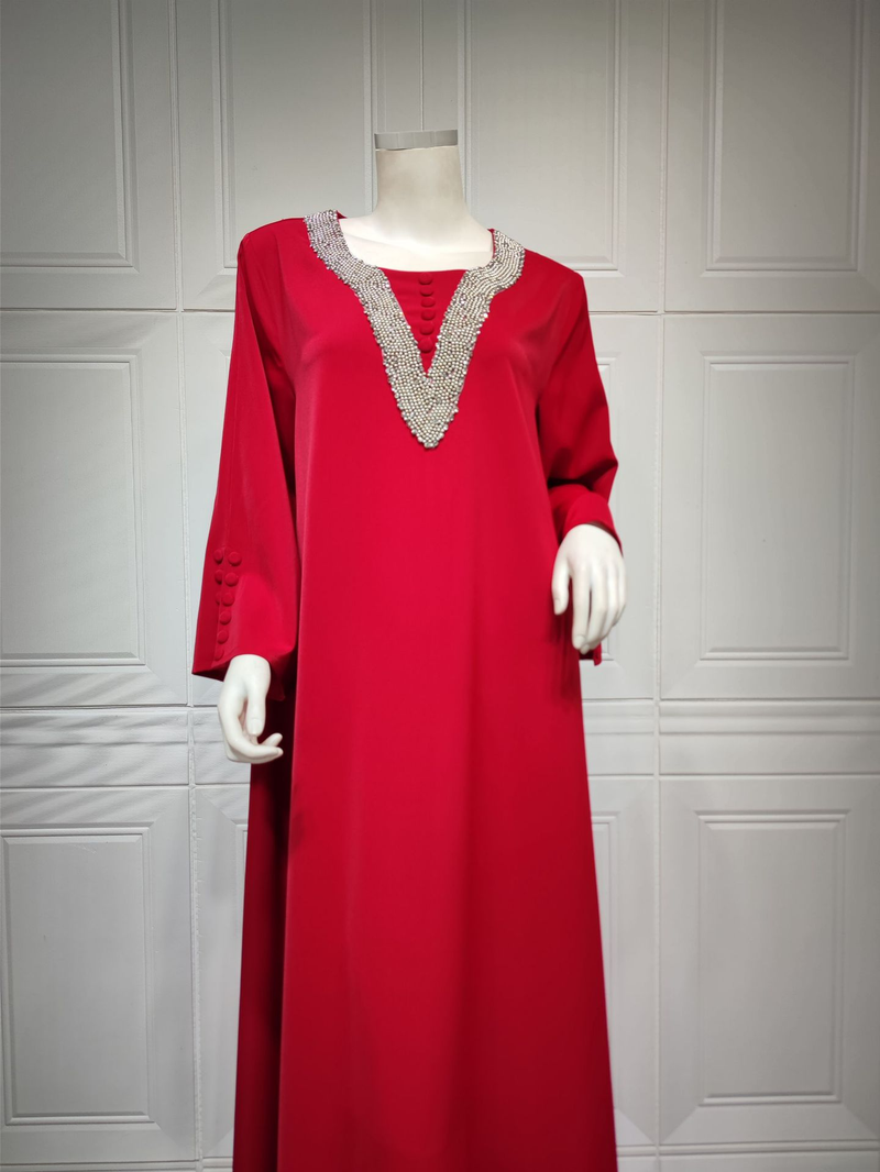 Muslimische Abaya Mit Seilstickerei, Damenrobe, Traditionell, Moderne, Wunderschön, Ramadan_voghion.com