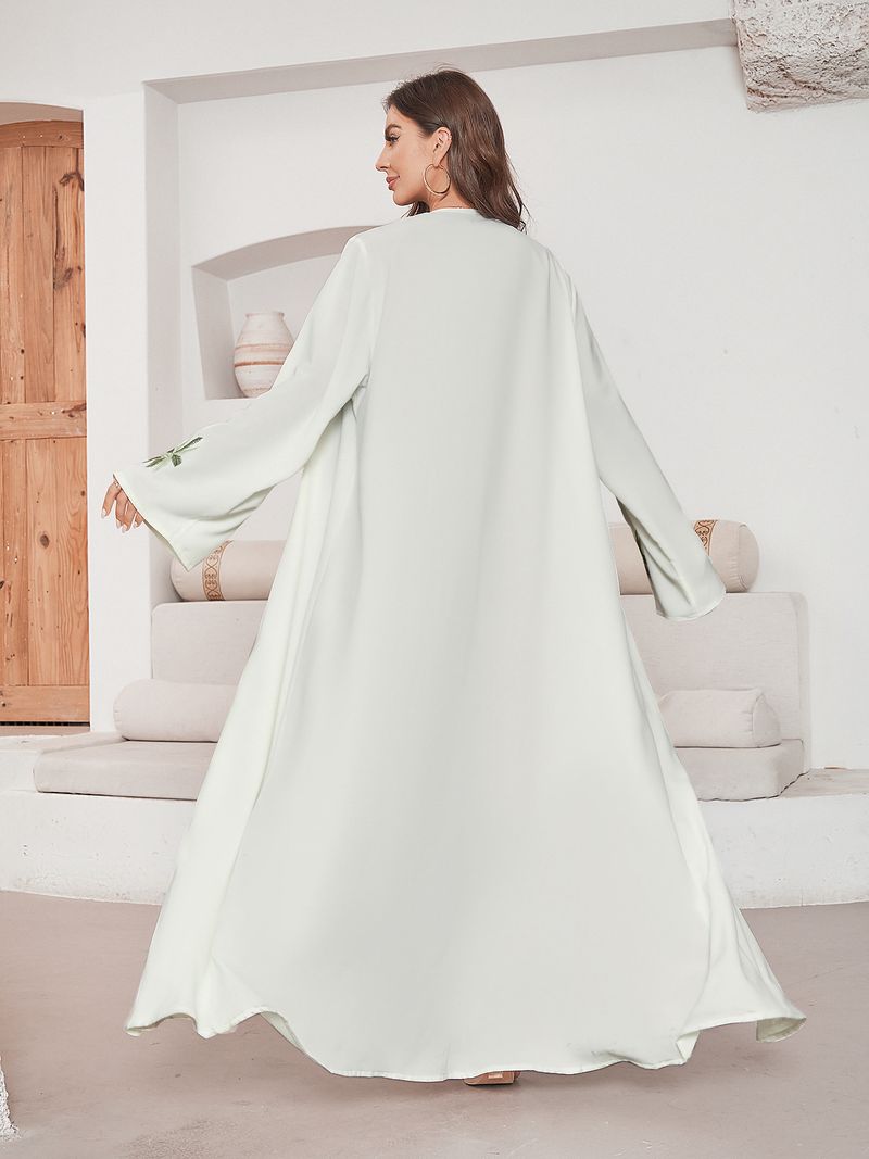 2025 neue Moslemische Kleidung Mode Elegante Strickjacke Bestickt Kleid Abaya_voghion.com
