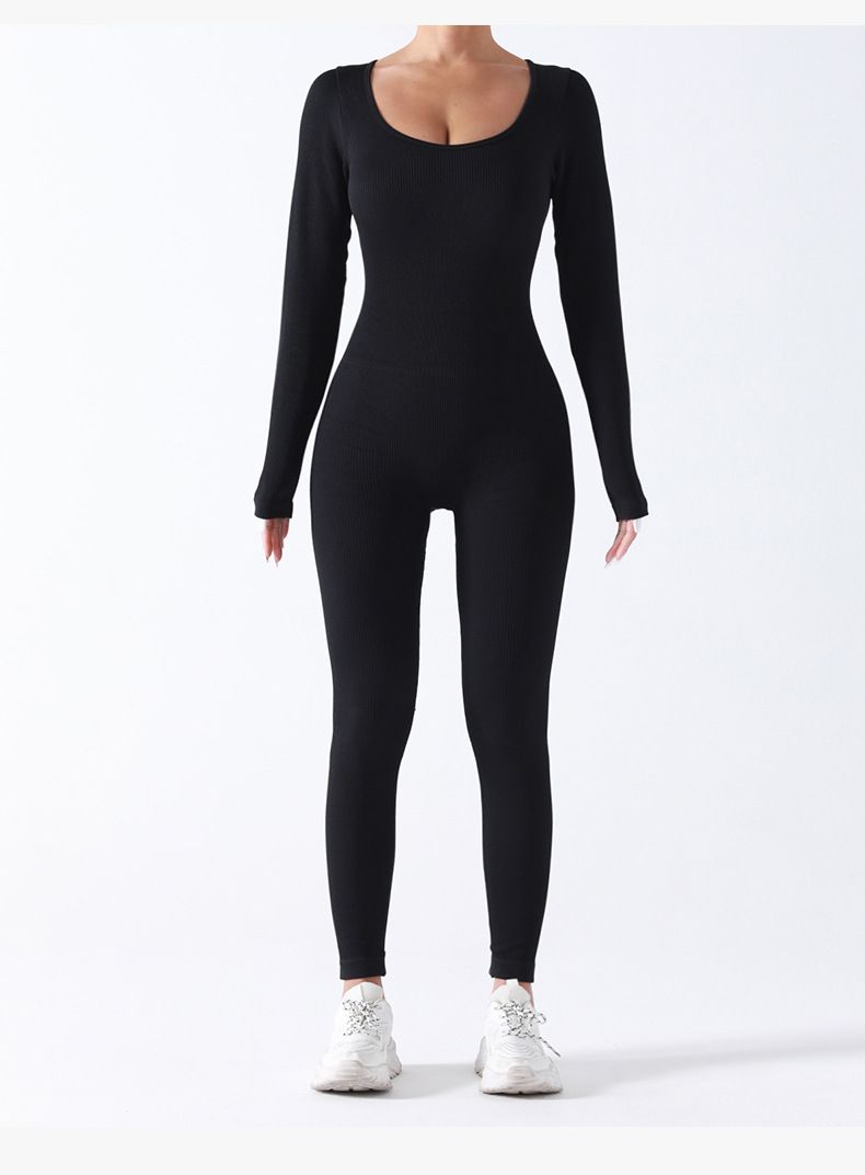 Clearan No Returns Seamless Yoga Integrated Sports Training Fitness Suit High Elasticity Tummy Control Shaping_voghion.com