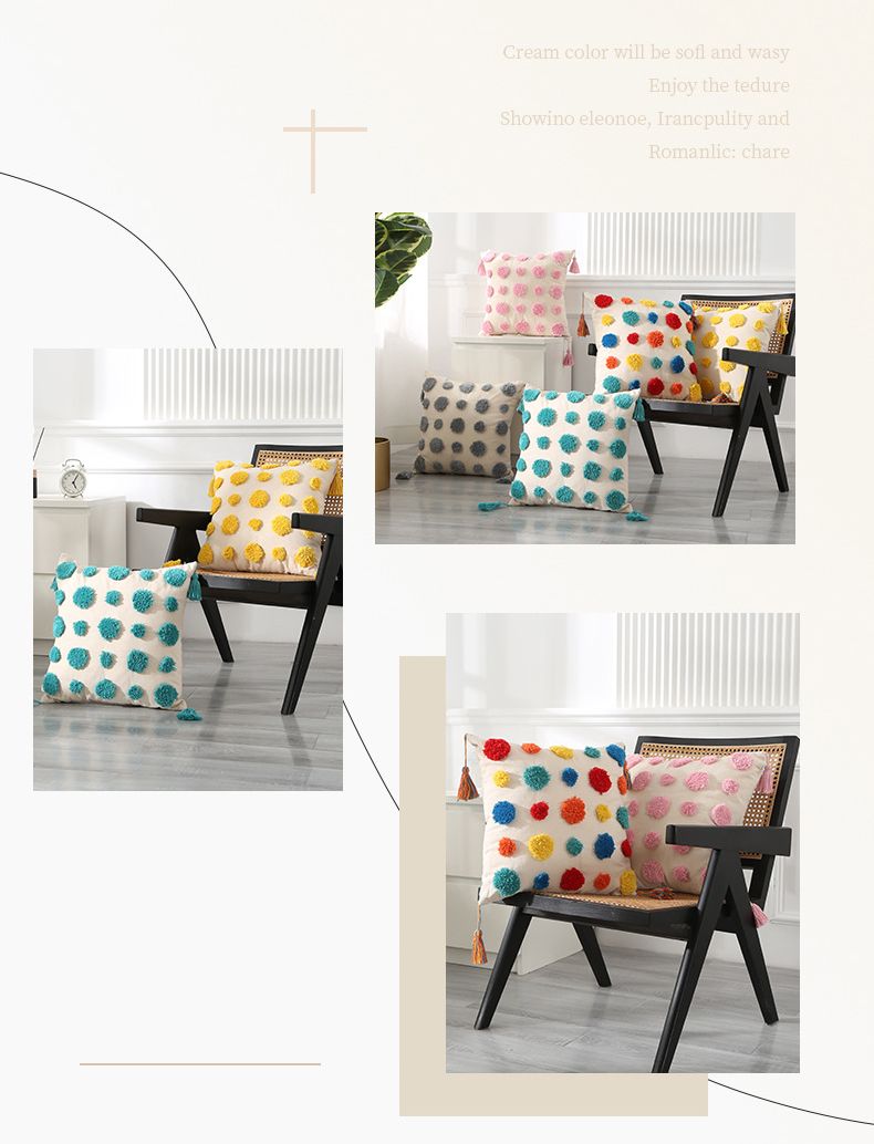 Bohemian Tufted Kissenbezug Nordischer Kissenbezug für Sofa Wohnzimmer 45x45 Dekorative Kissen für Couch Auto Home Weihnachtsdeko_voghion.com