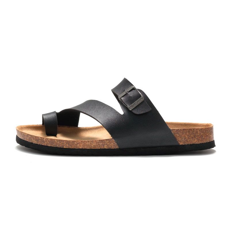Coppia di pantofole in sughero da uomo, estive, infradito, sandali da spiaggia all'aperto, stile coreano, alla moda, casual_voghion.com
