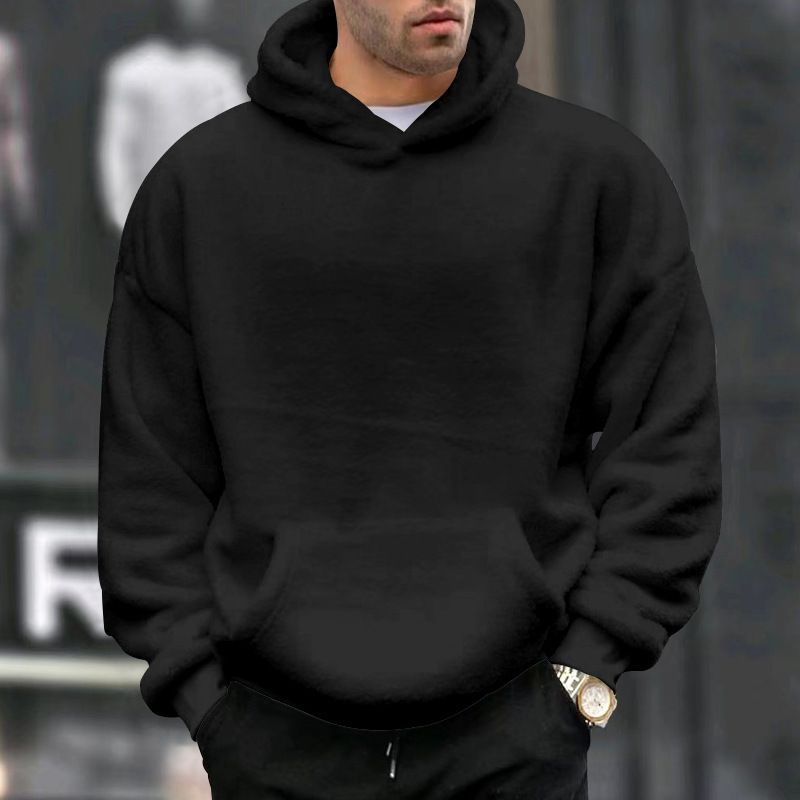 Herren-Kapuzenpullover mit Fleecefutter | Winterpullover mit Sherpa-Innenseite, Oversize-Passform, warm und weich, Streetwear-Casual, Reißverschlussfreies Design_voghion.com