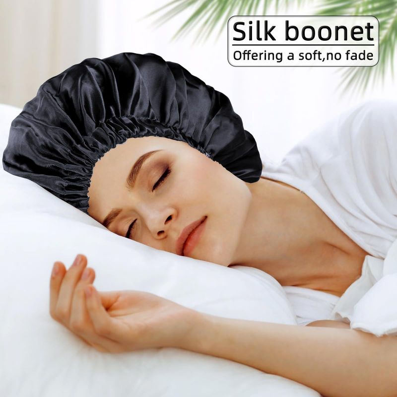 Women's Extra Large Double Layer Satin Sleep Cap & Hair Wrap - Breathable Soft Head Cover For Home, Travel & Hair Protection_voghion.com