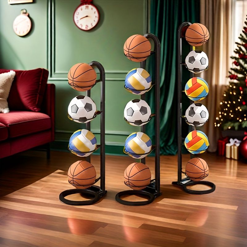 1 Stück 4-/5-/6-stöckiges Volleyball-Aufbewahrungsregal – Ballaufbewahrungsregal – Für Basketball, Fußbälle, robustes, multifunktionales Aufbewahrungsregal_voghion.com