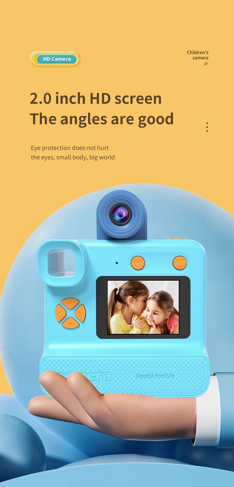 CP09 bērnu polaroīda kamera pārnēsājama termodrukas kamera Stilīga bērnu kamera_voghion.com
