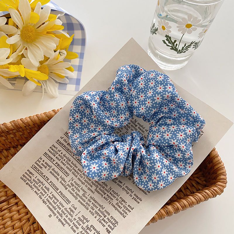 Grande scrunchie per capelli coreano per studenti, fresco e carino, con rete rossa, semplice, a quadri, con coda di cavallo_voghion.com