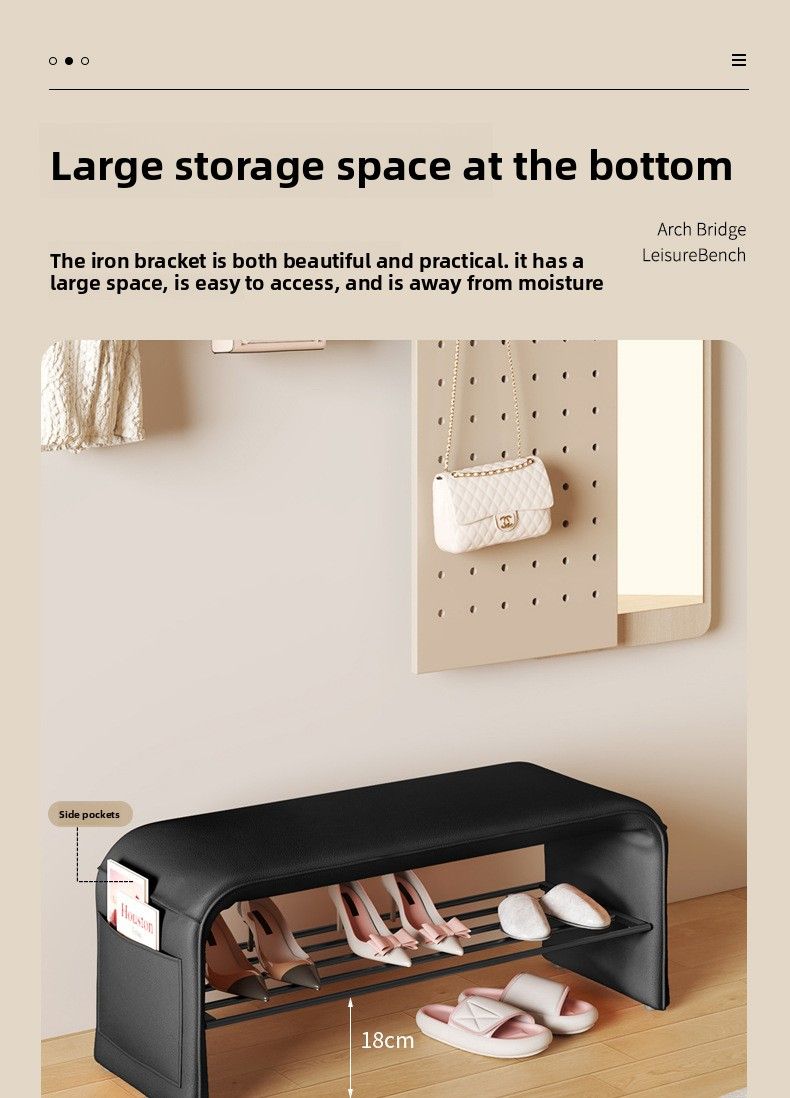 Home Changing Simple Living Storage Entrance Soft Cushion Shoe Rack Dressing Room Sofa Stool_voghion.com