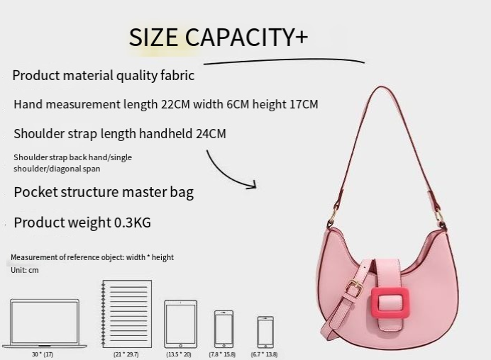 CHARHP&KEJNT New Package Underarm Bag 2024 Spring/Summer Women's Crescent Single Shoulder_voghion.com