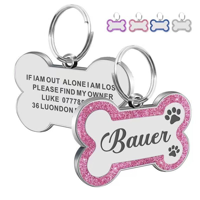 PawParty Store'dan Çift Taraflı Çinko Alaşımlı Köpek İsim Etiketleri_voghion.com