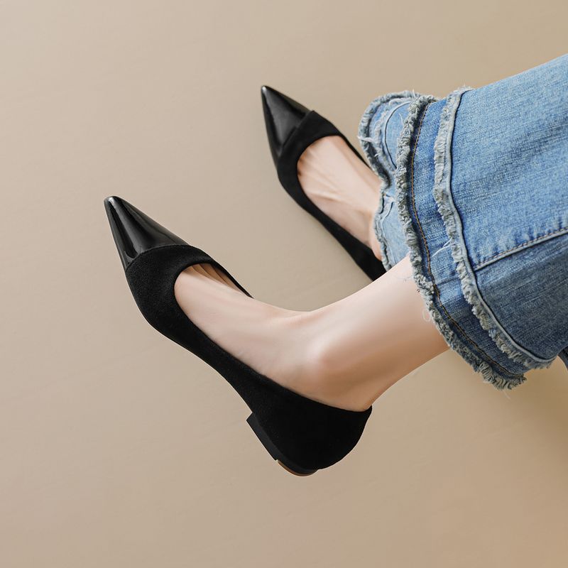 Sapatos baixos nude com bico fino francês, sapatos femininos individuais, sapatos femininos para grávidas, sapatos femininos para noite, um pedal_voghion.com