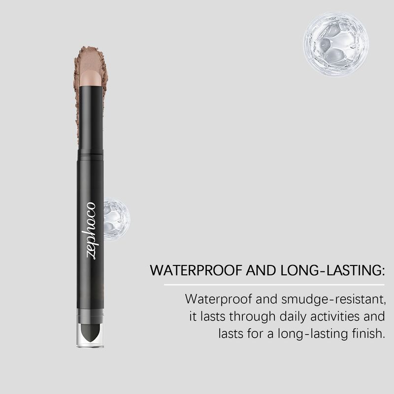 Zephoco Nude Lidschattenstift, matte Textur, seidig, leicht, integrierter Pinsel, einfach aufzutragendes Augen-Make-up_voghion.com