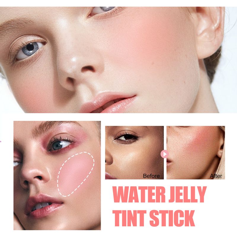 Hidratante Jelly Blush Gel bastão À prova d'água Monocromático Olhos Lábios e Bochecha Transparente Multiuso Bastão de maquiagem Cosméticos coreanos_voghion.com