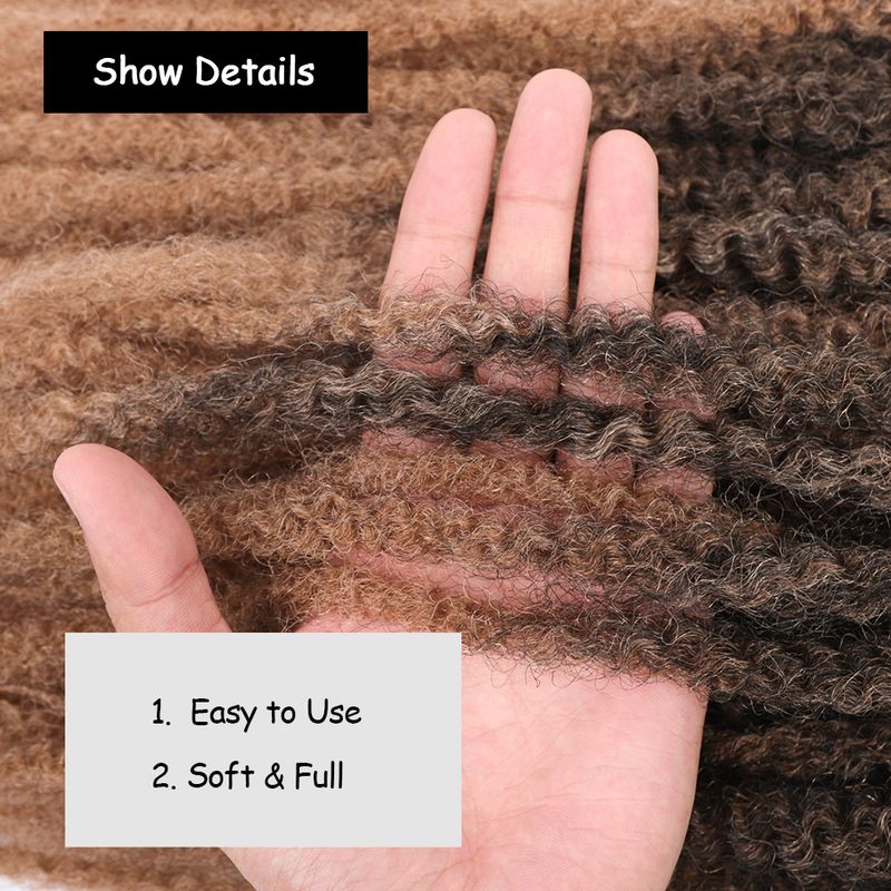 Marley Twist Braiding Hair 18 Inch Marley Twist Hair Twist Hair Afro Kinky Curly Crochet Hair Synthetic Marley Hair Extensions_voghion.com