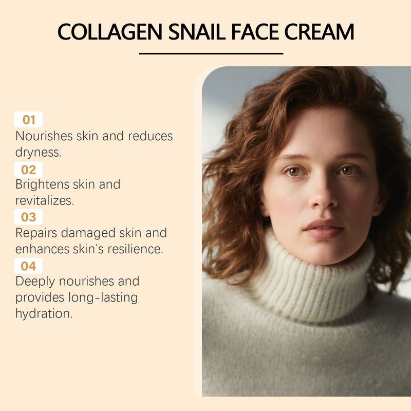 Hoygi Collagen Snail Elastic Massage Nourishing Facial Softening Hydrating Moisturizing Skin Care Cream_voghion.com
