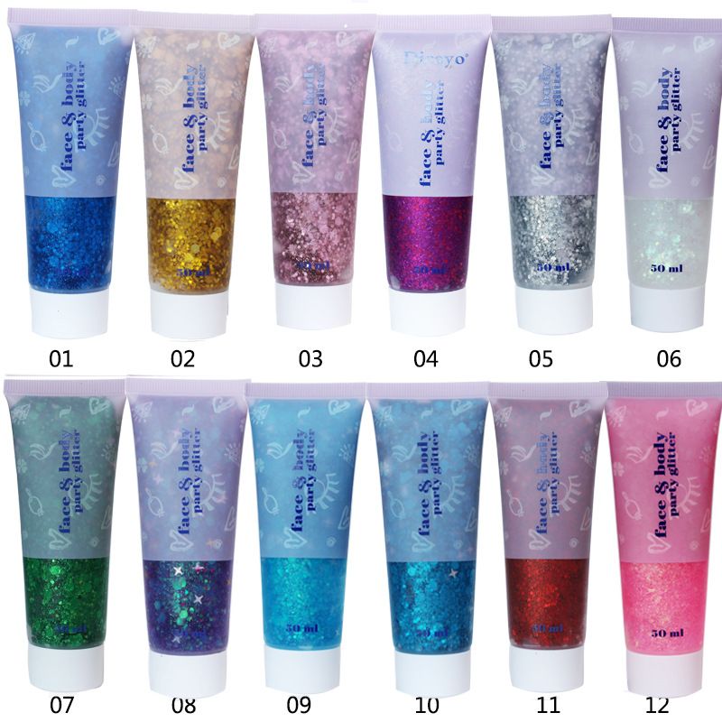 Gel Paste Mermaid Scale Body Glitter Stage Ombretto Brillante Colorato Iridescente Danza_voghion.com