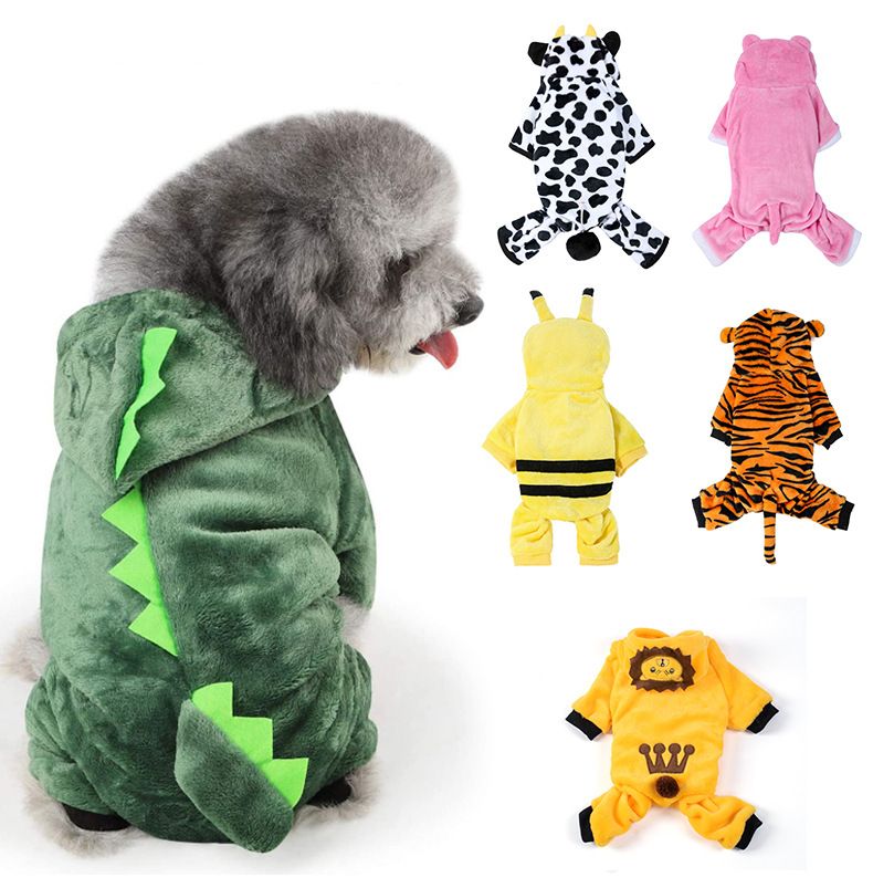 Pet clothing for dogs and cats autumn and winter warm clothes for small dogs and tigers clothing supplies dinosaur transformation clothes_voghion.com