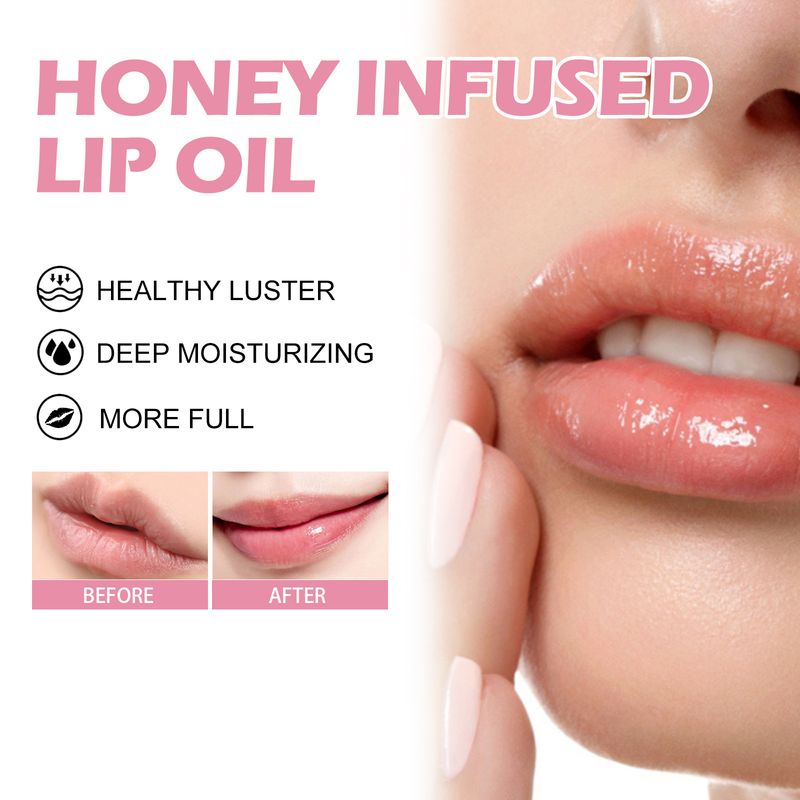 Honing hydraterende lipolie hydrateert de lippen, vermindert liplijntjes, voorkomt droogheid en barstvorming en hydrateert de lippen_voghion.com