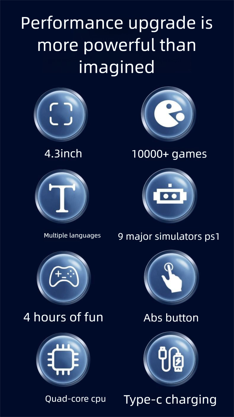 New Q3 HD Large Screen Linux System Classic Nostalgic Joystick PS1 Handheld Game Console_voghion.com