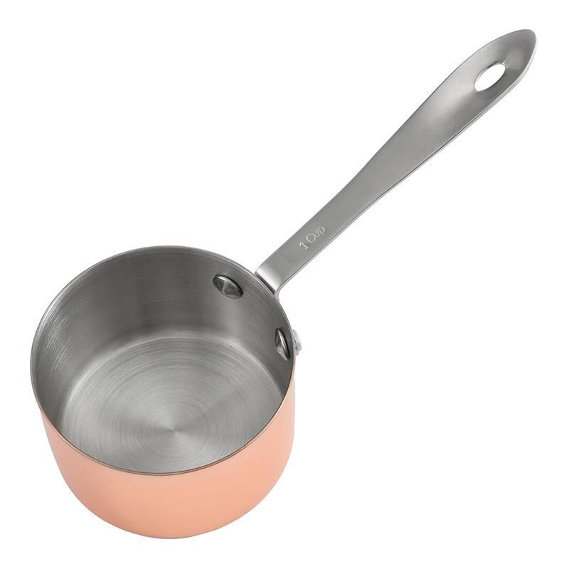 304 Thickened Long Handle Baking Set Stainless Steel Red Copper Spoon Measuring Cup_voghion.com