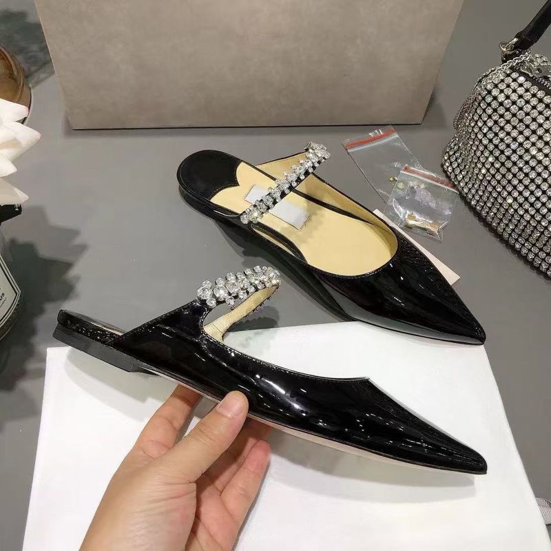 High-End-Sommeroberbekleidung mit Zehenkappe aus Lackleder, Halbschuhe mit flacher Sohle, spitze französische High Heels für Damen,_voghion.com