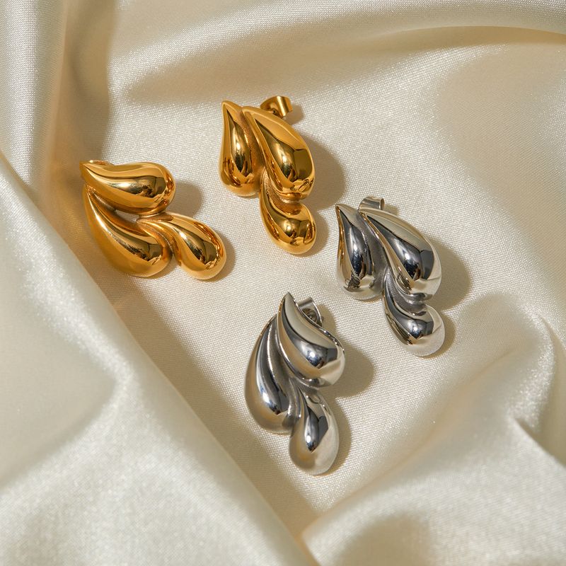 Signore, diverse gocce di orecchini in acciaio, acciaio inossidabile, accessori per le orecchie in oro_voghion.com