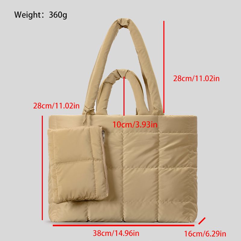Quilted Puffer Tote Bag For Women - Large Capacity Soft Cloud Shoulder Bag With Nylon Exterior, Lightweight & Stylish Handbag For Travel & Daily Use_voghion.com